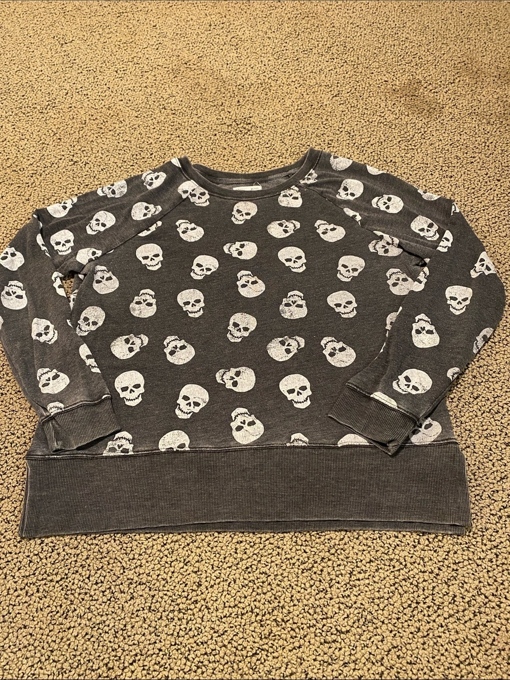 Grayson Threads Dark Gray Sweatshirt with White Skull Print